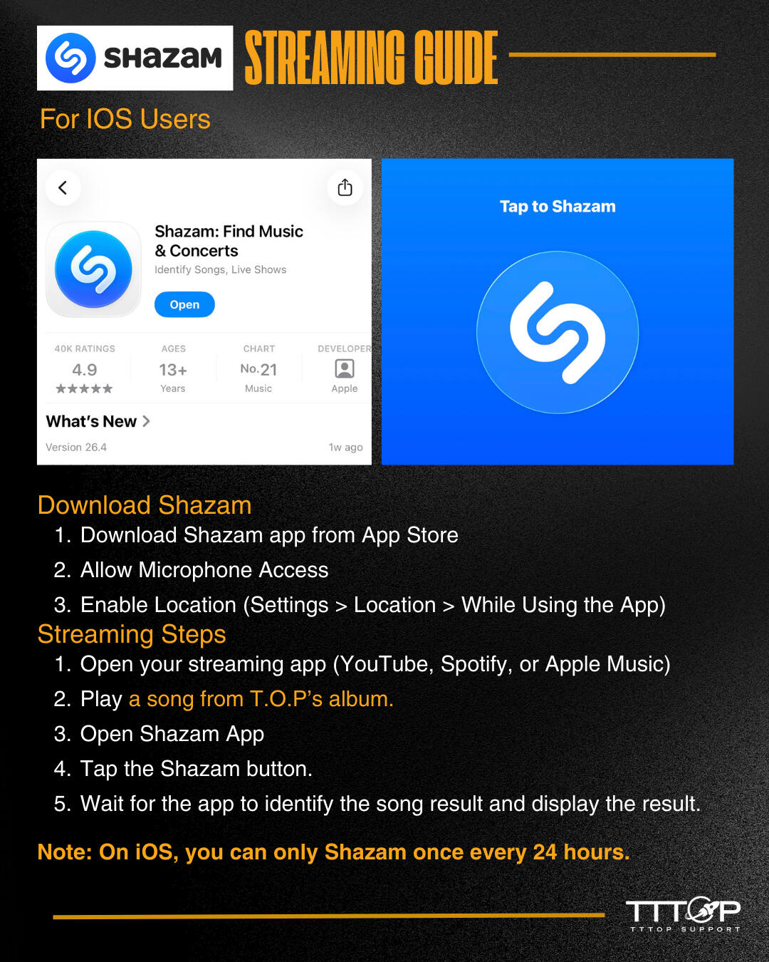 Shazam for iOS Guide