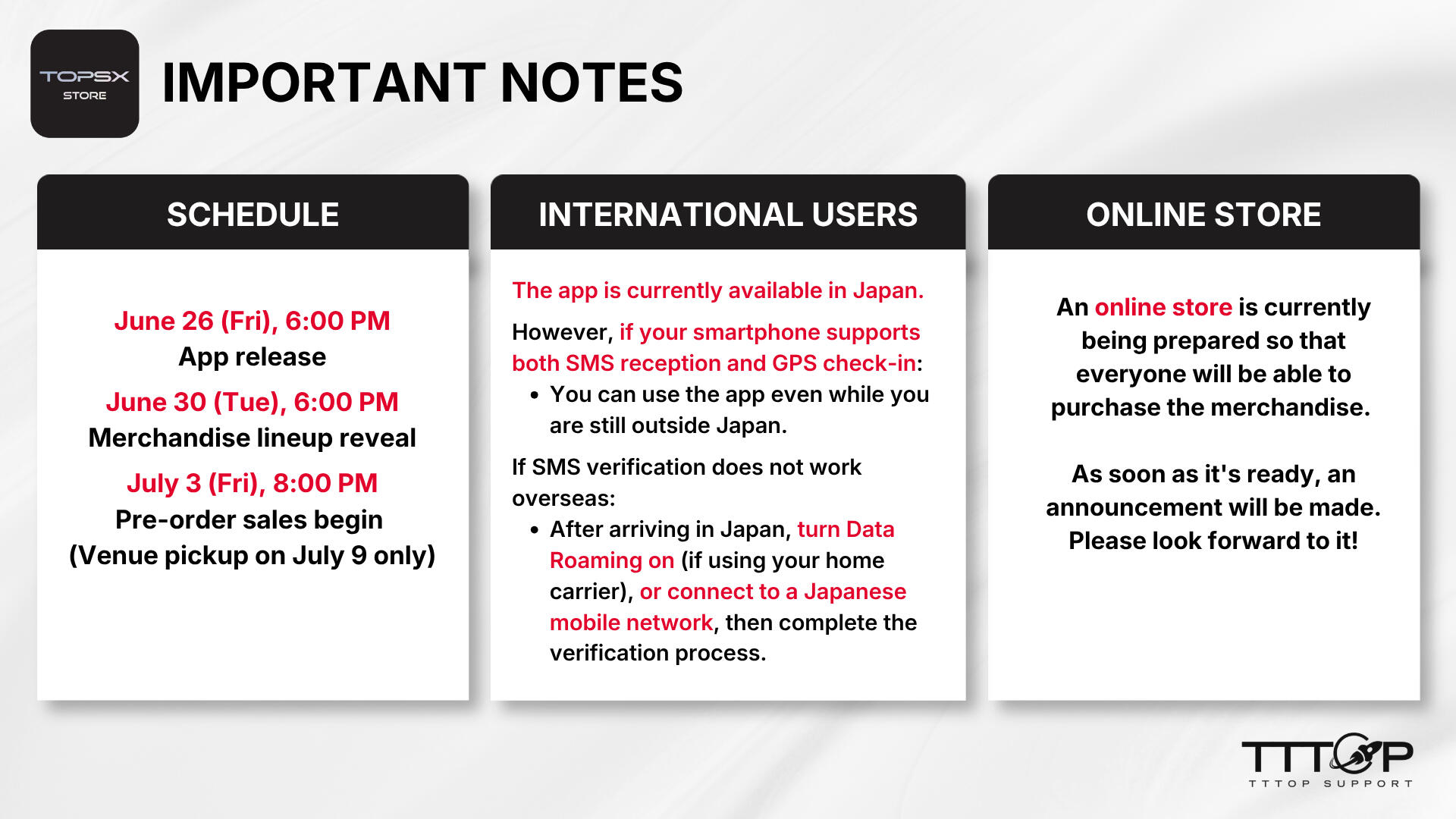 IMPORTANT NOTES